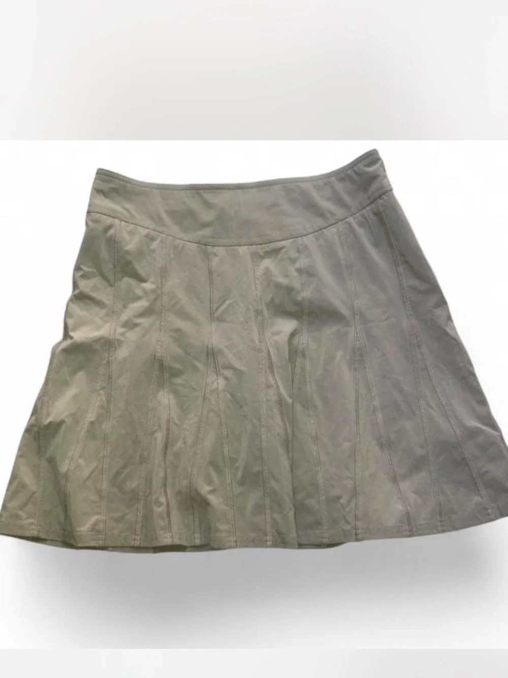 Athleta Khaki A-Line Panel Skirt - Picture 2 of 7